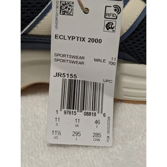 Adidas Eclyptix 2000 Mens size 11 1/2 running shoe blue/white JR5155 New NWT - Picture 10 of 11